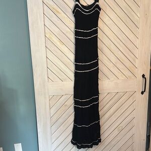 Abercrombie & Fitch Black and White Spaghetti Strap Maxi Dress